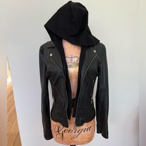 Doma Leather Biker Jacket with detachable hood